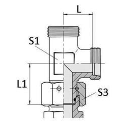 Złącze trójnikowe z nakrętką niesymetryczne M14x1.5 8L