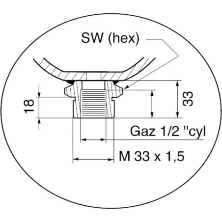 Akumulator membranowy spawany typ ELM Parker, 1.4 l 35 bar