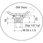 Akumulator membranowy spawany typ ELM Parker, 1.4 l 35 bar