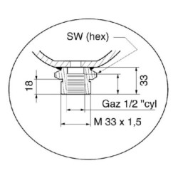 Akumulator membranowy spawany typ ELM Parker, 1.4 l 35 bar