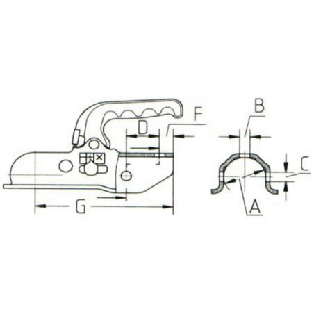 Zaczep kulowy przyczepki, 1500 kg, 45/46 mm