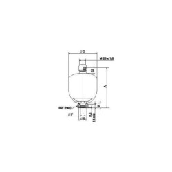 Akumulator membranowy spawany typ ELM Parker, 0.75 l 30 bar