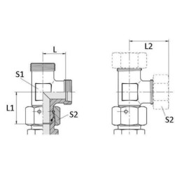 Złącze trójnikowe z nakrętką niesymetryczne M42x2 30S