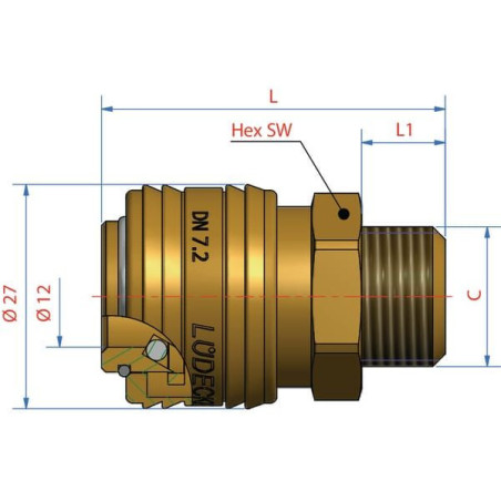 Szybkozłącze gwint zewnętrzny M16x1.5