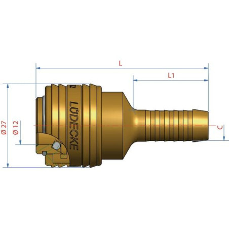 Szybkozłącze z króćcem na wąż 6 mm