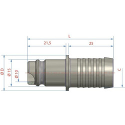 Króciec narzędziowy na wąż 10 mm