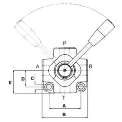 Rozdzielacz obrotowy 4-drogowy, typ A 1/2 BSP