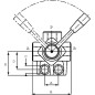 Rozdzielacz obrotowy 3-drożny, typ A 3/4 BSP