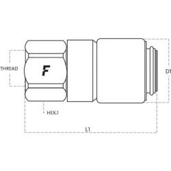 "Szybkozłącze diagnostyczne DF gniazdo 1/4"" gwint wewnętrzny 1/4"" NPTF"