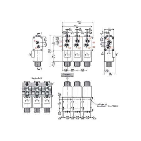 "Zawór 6/2-drożny 12V DC 1/4"" BSP"