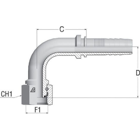 "Końcówka węża DKR-NS BSP 90°, DN25 1"""