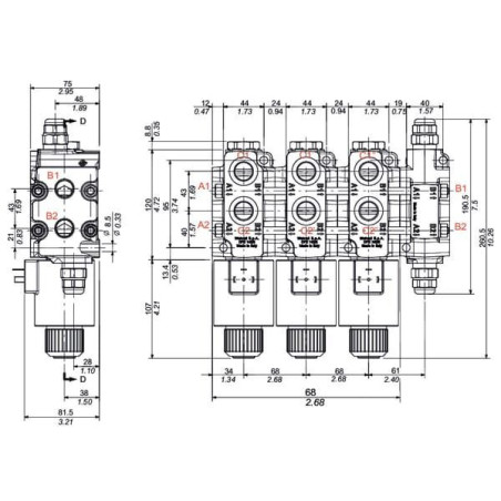 Zawór 6/2-grożny DFE140/6 12V DC