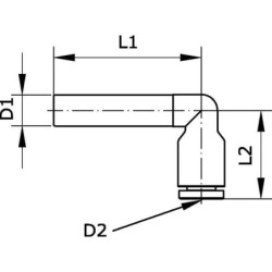 Złącze wtykowe kątowe, 4x6 mm redukcyjne Kramp