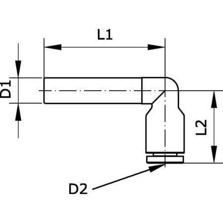 Złącze wtykowe kątowe, 4x6 mm redukcyjne Kramp