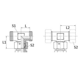 Złącze trójnikowe z nakrętką symetryczne M14x1.5 6S