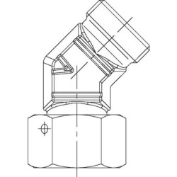 Złącze kolankowe 45° z nakrętką M16x1.5 8S