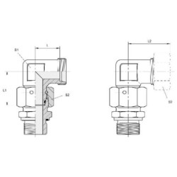 Złącze kolankowe z nakrętką M26x1.5 18L