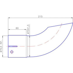 Zakończenie rury wydechowej, 70 mm