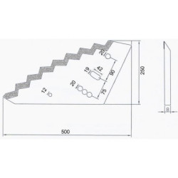 Nóż paszowozu 500x250x8 mm pasuje do Mayer