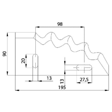 Nóż paszowozu 195x90x5 mm lewy pasuje do Himel/Jeulin/Peecon