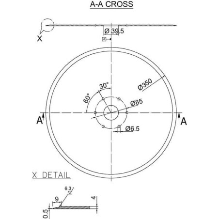 Talerz gładki 350x4.0 mm