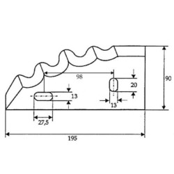 Nóż paszowozu 195x90x5 mm prawy pasuje do Himel/Jeulin/Peecon