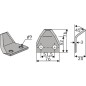 Nóż paszowozu 76x76x3 mm pasuje do Marmix/Strautmann