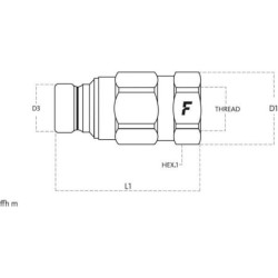 "Szybkozłącze płaskie FFH wtyczka 3/8"" gwint wewnętrzny 1/2"" BSP"