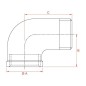 "Kształtka rurowa nr 92 złączka kątowa 90° gwint wew./ gwint zew. ocynk, 3/4"""