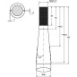 Ząb ładowacza, wygięty zamykający, profil podwójne T 36x760 mm końcówka szpiczasta z nakrętką M22x1.5 czerwony SHW