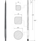 Ząb ładowacza, prosty, profil kwadratowy 44x1250 mm końcówka szpiczasta z nakrętką M28x1.5 czerwony SHW