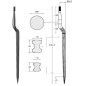 Ząb ładowacza, wygięty: 58 mm profil podwójne T 36x815 mm końcówka szpiczasta z nakrętką M22x1.5 czerwony SHW