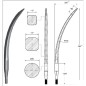 Ząb ładowacza, wygięty zamykający, profil kwadratowy 36x800 mm końcówka szpiczasta z nakrętką M22x1.5 czerwony SHW