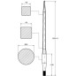 Ząb ładowacza, prosty, profil kwadratowy 44x820 mm końcówka szpiczasta z nakrętką M30x2 czerwony SHW