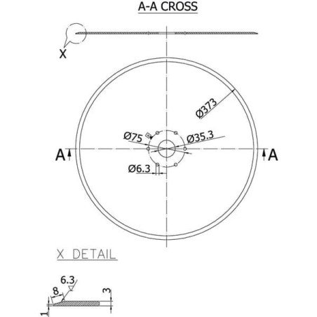 Talerz gładki 373x3.0 mm