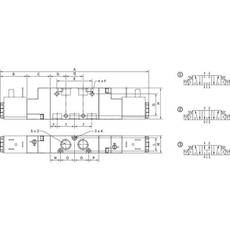 "Zawór elektromagnetyczny 5/3-drożny CC 1/8"""