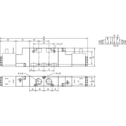 SOV52B14 "Zawór elektromagnetyczny 5/2-drożny 1/4"""