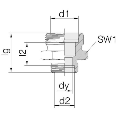 Złącze proste redukcyjne M22x1.5 15L - M16x1.5 10L