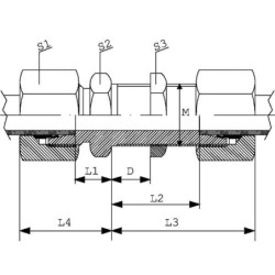 Złącze grodziowe proste V4A M22x1.5 15L