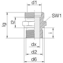 Przyłącze proste M42x2 - M42x2 30S