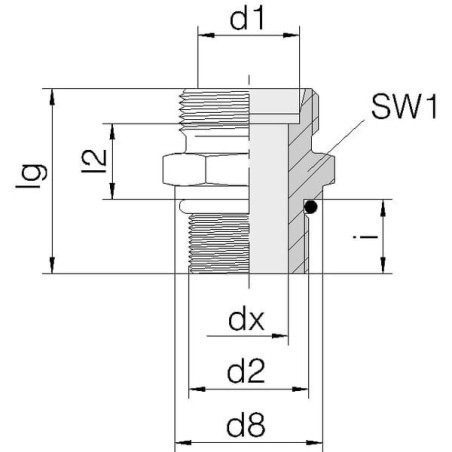 Przyłącze proste M14x1.5 8L 7/16 UNF