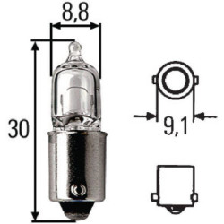 Żarówka T2WBA9s, 12V 2W