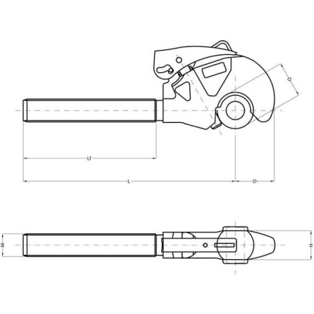 Końcówka hakowa łącznika górnego, M27 x 3,0 P 25,7 mm