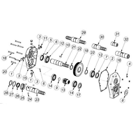 Multiplikator 30-ST-8-3.8 (M-F/Gr3) z tuleją/wałkiem