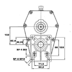 Multiplikator 30-ST-8-3.8 (M-F/Gr3) z tuleją/wałkiem