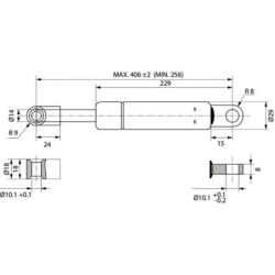 Sprężyna gazowa L406 mm 2500N