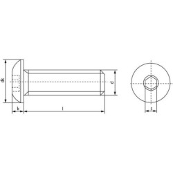 Wkręt grzybkowy M6x16 mm A2