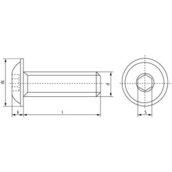 Wkręt grzybkowy M5x20 mm kl. 10.9 ocynk