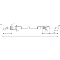 Linka sterownicza z hakiem, 3500 mm