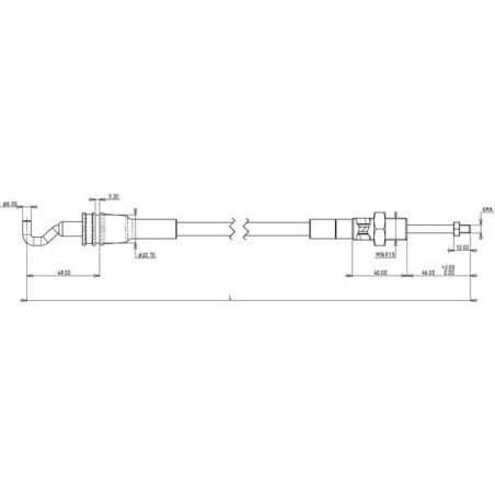 Linka sterownicza z hakiem, 3500 mm